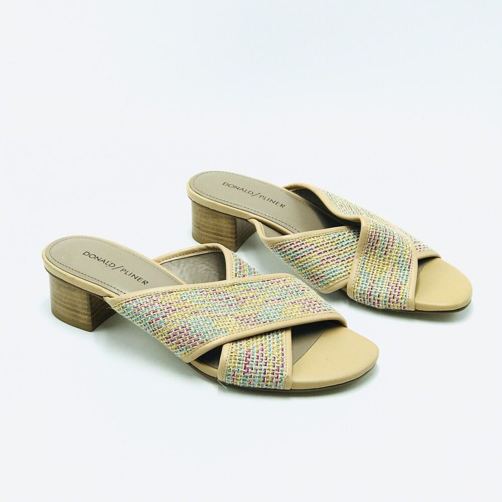 Donald Pliner Women's 8.5M Mally Mule Sandals Brown Colorful Career Office